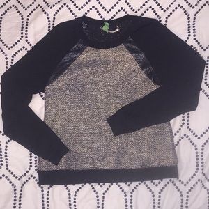 EUC Whitney Eve mixed material top.